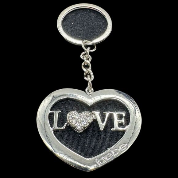 BEBE BAG CHARM Key Chain Heart Love Keychain - Picture 1 of 5